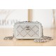 CLUTCH WITH CHAIN Lambskin, Strass & Black Metal AP2856 High