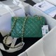 Small CLASSIC HANDBAG Lambskin Gold Metal Green A