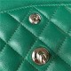 Small CLASSIC HANDBAG Lambskin Silver Metal Green A