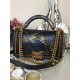 BOY Chanel FLAP BAG WITH HANDLE Python & Gold Metal High