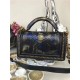 BOY Chanel FLAP BAG WITH HANDLE Python & Gold Metal High