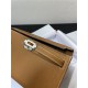 Hermes Kelly Classique To Go wallet Epsom calfskin Gold Silver-Metal WAX High