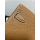 Hermes Kelly Classique To Go wallet Epsom calfskin Gold Silver-Metal WAX High