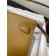 Hermes Kelly Classique To Go wallet Epsom calfskin Camel Silver-Metal WAX High