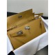 Hermes Kelly Classique To Go wallet Epsom calfskin Camel Silver-Metal WAX High