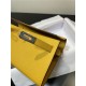 Hermes Kelly Classique To Go wallet Epsom calfskin Yellow Silver-Metal WAX High