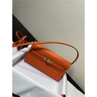 Hermes Kelly Classique To Go wallet Epsom calfskin Orange Gold-Metal WAX High