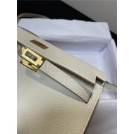 Hermes Kelly Classique To Go wallet Epsom calfskin Cream Gold-Metal WAX High