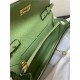 Hermes Kelly Classique To Go wallet Epsom calfskin Green Gold-Metal WAX High