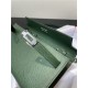 Hermes Kelly Classique To Go wallet Epsom calfskin Olive Silver-Metal WAX High