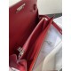 Hermes Kelly Classique To Go wallet Epsom calfskin Red Silver-Metal WAX High