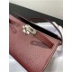 Hermes Kelly Classique To Go wallet Epsom calfskin Burgundy Silver-Metal WAX High