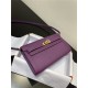 Hermes Kelly Classique To Go wallet Epsom calfskin Purple Gold-Metal WAX High