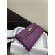 Hermes Kelly Classique To Go wallet Epsom calfskin Purple Silver-Metal WAX High