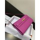 Hermes Kelly Classique To Go wallet Epsom calfskin Fuchsia Gold-Metal WAX High