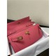 Hermes Kelly Classique To Go wallet Epsom calfskin Rose Pink Gold-Metal WAX High