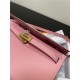 Hermes Kelly Classique To Go wallet Epsom calfskin Pink Gold-Metal WAX High