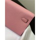 Hermes Kelly Classique To Go wallet Epsom calfskin Pink Gold-Metal WAX High