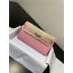 Hermes Kelly Classique To Go wallet Epsom calfskin Pink Silver-Metal WAX High