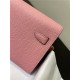 Hermes Kelly Classique To Go wallet Epsom calfskin Pink Silver-Metal WAX High