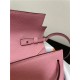 Hermes Kelly Classique To Go wallet Epsom calfskin Pink Silver-Metal WAX High