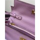 Hermes Kelly Classique To Go wallet Epsom calfskin Lilac Gold-Metal WAX High