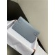 Hermes Kelly Classique To Go wallet Epsom calfskin Grey Blue Silver-Metal WAX High