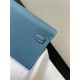 Hermes Kelly Classique To Go wallet Epsom calfskin Denim Blue Gold-Metal WAX High