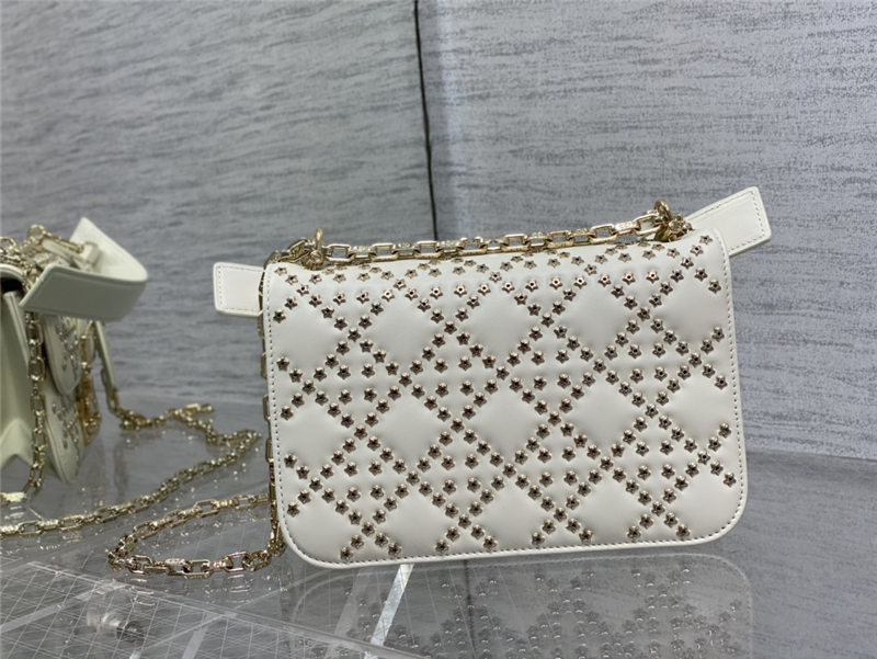 SMALL Dior ADDICT BAG Lucky Star Cannage Lambskin White High