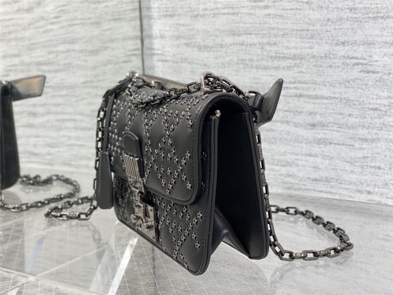 SMALL Dior ADDICT BAG Lucky Star Cannage Lambskin Black High