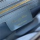 SADDLE BAG Iridescent-finish metal Grained Calfskin Blue High