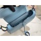 SADDLE BAG Iridescent-finish metal Grained Calfskin Blue High