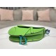 SADDLE BAG Iridescent-finish metal Grained Calfskin Green High