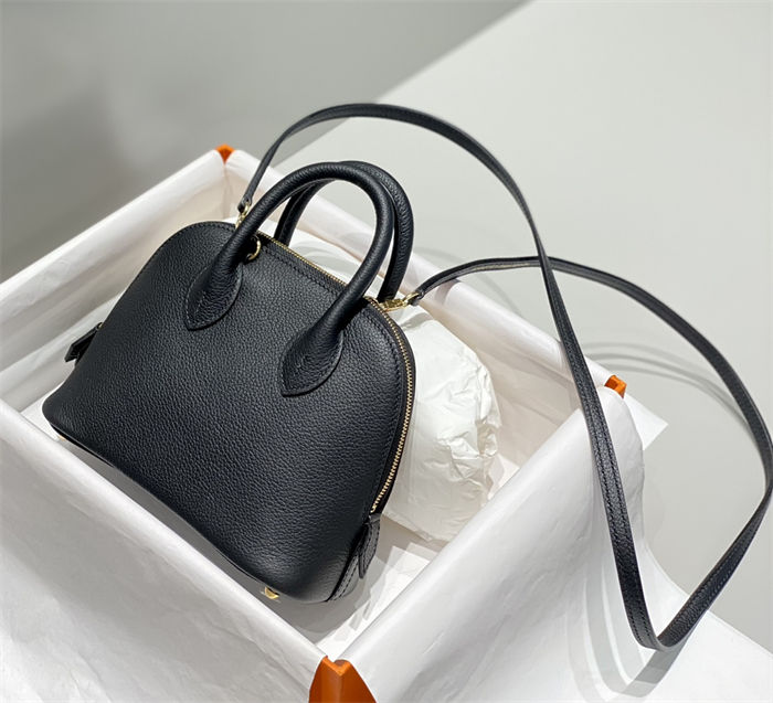 Hermes Bolide Mini Bag Evercolor calfskin WAX Black Gold-Metal High