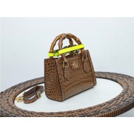 Gucci Diana mini tote bag Crocodile 655661 Brown High