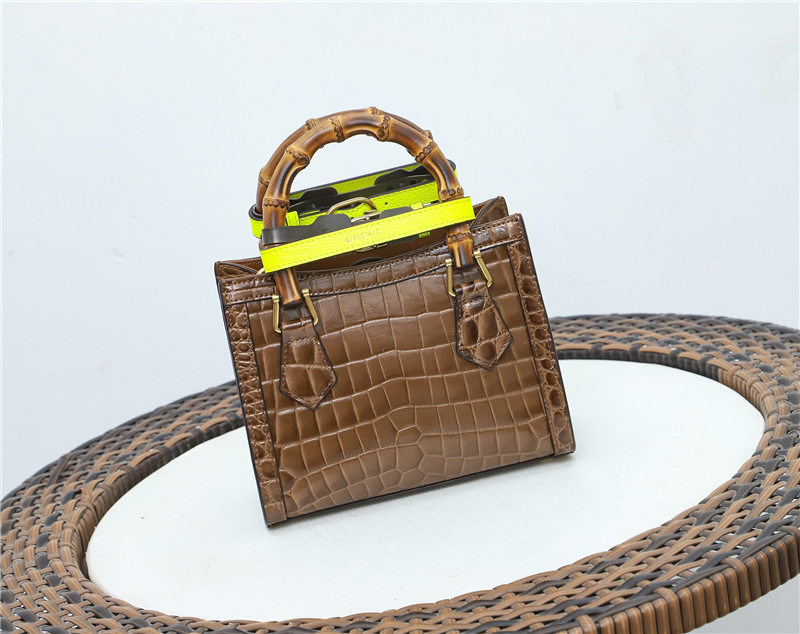 Gucci Diana mini tote bag Crocodile 655661 Brown High