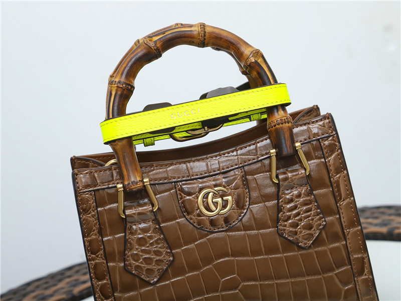 Gucci Diana mini tote bag Crocodile 655661 Brown High