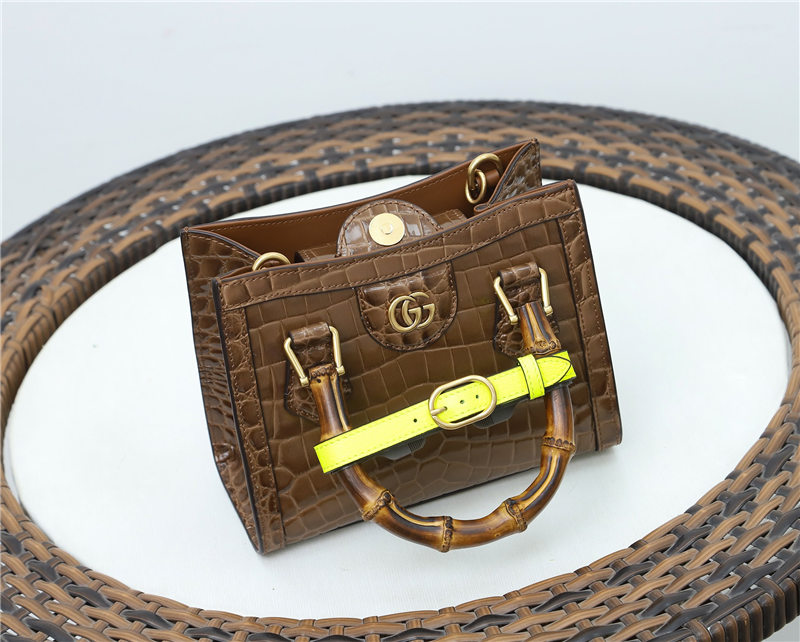 Gucci Diana mini tote bag Crocodile 655661 Brown High