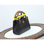 Gucci Diana mini tote bag Crocodile 655661 Black High