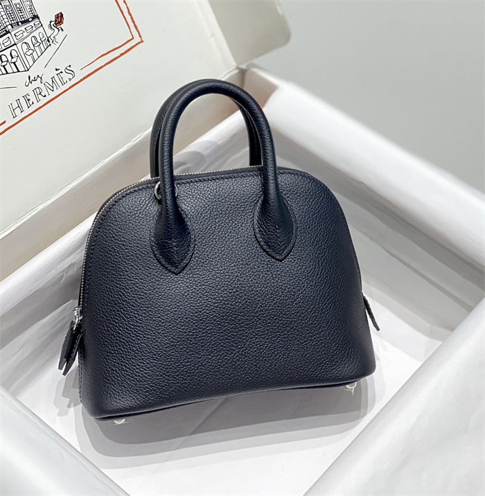 Hermes Bolide Mini Bag Evercolor calfskin WAX Black Silver-Metal High