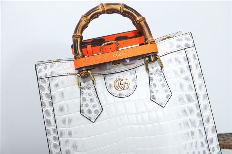 Gucci Diana small tote bag Crocodile 660195 White High