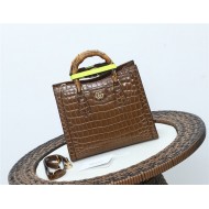 Gucci Diana small tote bag Crocodile 660195 Brown High