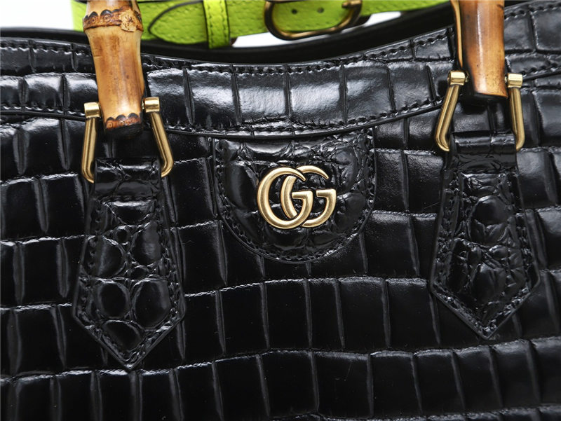 Gucci Diana small tote bag Crocodile 660195 Black High