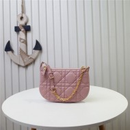 MINI Dior CARO TULIP BAG Quilted Macrocannage Calfskin Pink High