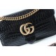 GG Marmont small shoulder bag Crocodile 443497 Black High