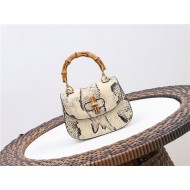 Gucci Bamboo 1947 mini top handle bag Python 686864 Beige High