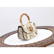 Gucci Bamboo 1947 mini top handle bag Python 686864 Beige High