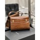 MANHATTAN SMALL SHOULDER BAG IN CROCODILE-EMBOSSED LEATHER High