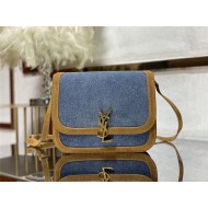 SOLFERINO MEDIUM SATCHEL IN SUEDE AND DENIM High