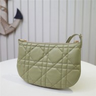 MINI Dior CARO TULIP BAG Quilted Macrocannage Calfskin Green High